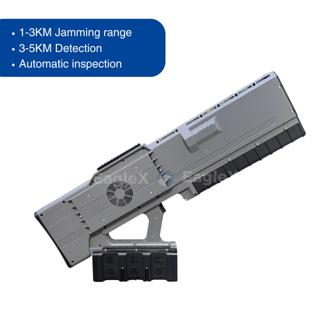 3KM Drone Jammer Với 5KM Detection Detector 900MHz 1.5GHz 2.4GHz 5.8GHz Jammer Gun Tất cả trong một 0