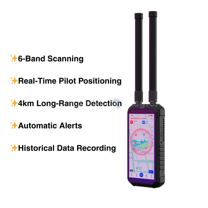 FPV Máy dò máy bay không người lái cầm tay 4KM 4000M Khoảng cách dài Điện thoại di động Đèn DJI UAV AUTEL Khám phá Máy dò thụ động De Drones 0