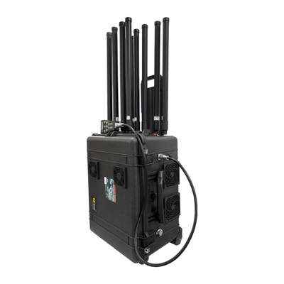 8 kênh 3KM Trolley Style Drone Jammer 1.2GHz 1.4GHz 1.5GHz 2.4GHz 5.2GHz 5.8GHz