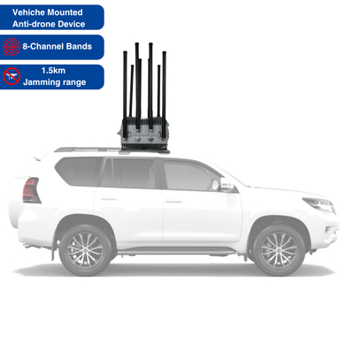 Máy nhiễu tín hiệu máy bay không người lái từ tính gắn trên xe 500-1500m cho phòng thủ chống FPV