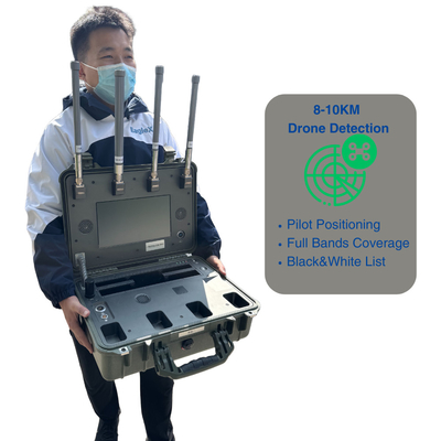 8KM FPV Drone Detection Range Portable Handheld UAV Drone Detector cho buổi hòa nhạc, cảnh sát, quân đội, xe hơi