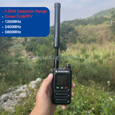 1.5-2KM FPV cầm tay Máy dò máy bay không người lái Khám phá 800 ̇1500MHz、2400 ̇2485MHz、5725 ̇5850MHz