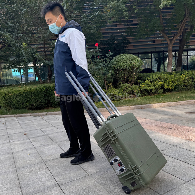 LZ335 Drone di động 3km phát hiện và 2km hệ thống nhiễu FPV Drone Jammer tích hợp 0