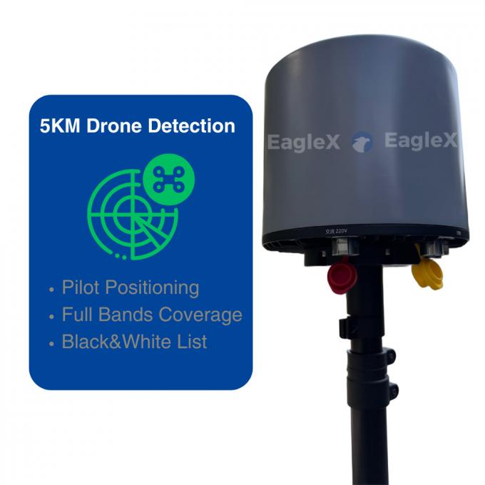5000m 5KM Khoảng cách DJI FPV Thiết lập máy dò máy bay không người lái phát hiện 360° phủ sóng 400-6000MHz 2
