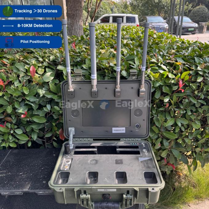 8KM FPV Drone Detection Range Portable Handheld UAV Drone Detector cho buổi hòa nhạc, cảnh sát, quân đội, xe hơi 0
